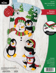 DIY Bucilla Snowy Snuggles Penguins Christmas Felt Stocking Kit 89707E