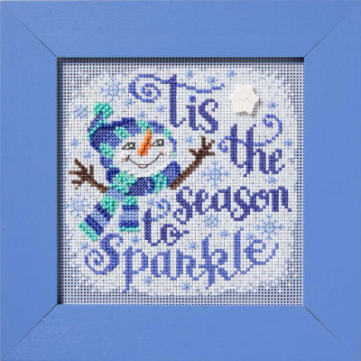 DIY Mill Hill Sparkle Snowman Christmas Counted Cross Stitch Kit