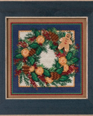 DIY Mill Hill Spiced Wreath Gingerbread Christmas Counted Cross Stitch Kit