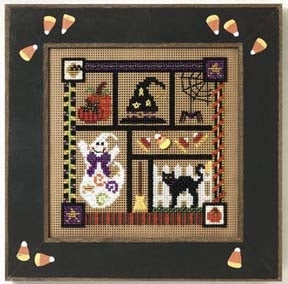 DIY Mill Hill Spooky Collage Ghost Halloween Counted Cross Stitch Kit