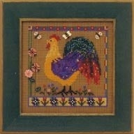 DIY Mill Hill Spring Rooster Farm Counted Cross Stitch Kit