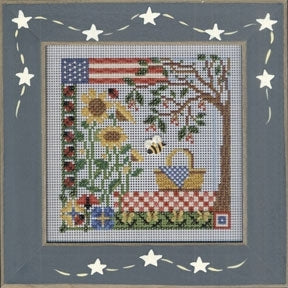 DIY Mill Hill Summer Picnic Patriotic Counted Cross Stitch Kit