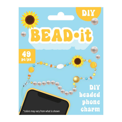 DIY Sunflower Bead It Phone Charm or Bracelet Kit Kids Craft Gift