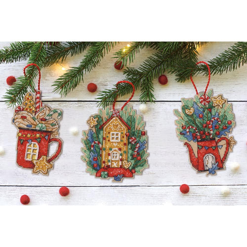 DIY Dimensions Sweet Christmas Counted Cross Stitch Ornament Kit 09607