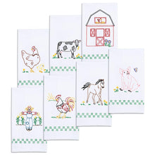 Load image into Gallery viewer, DIY Jack Dempsey Countryside Farm Stamped Embroidery Guest Hand Towel Kit