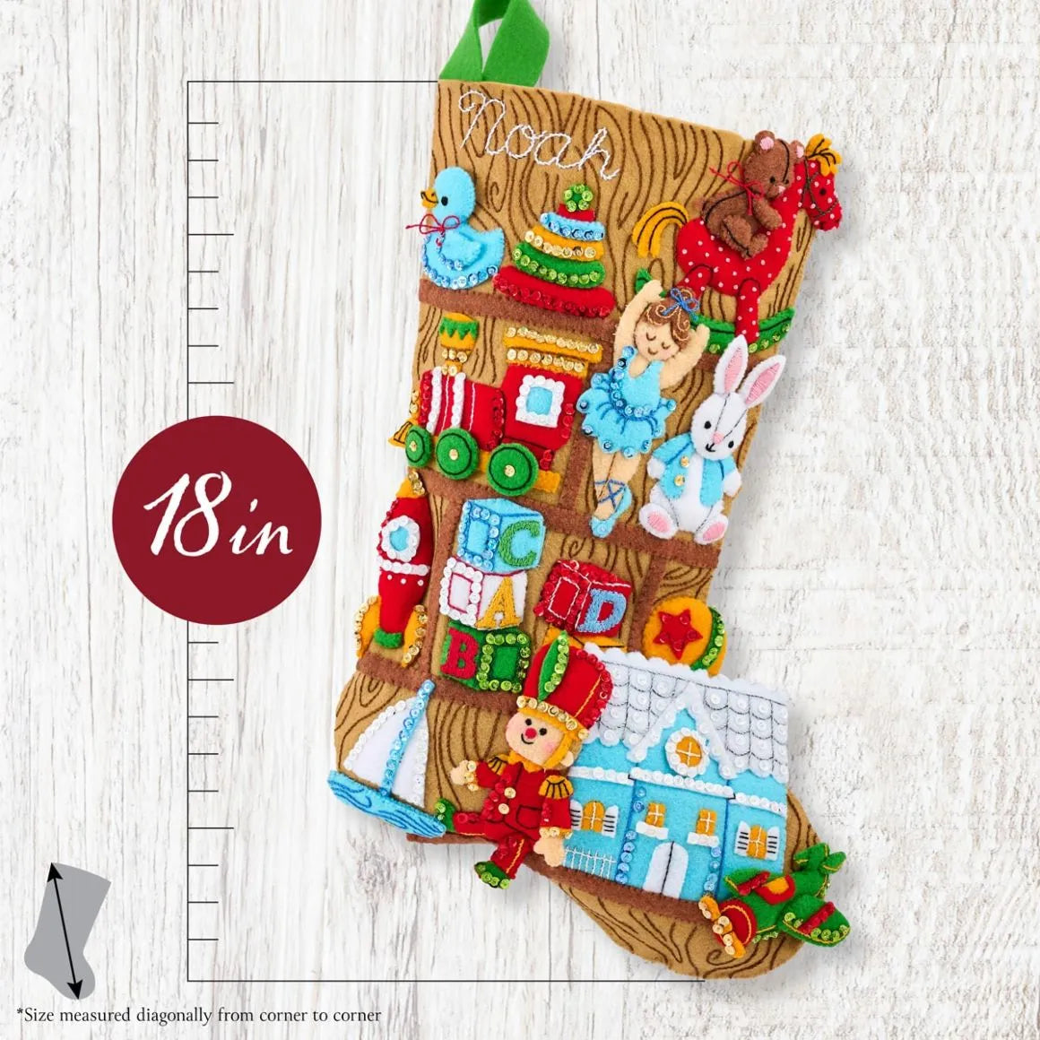 DIY Bucilla Toyland Treasures Christmas Felt Stocking Kit 89790