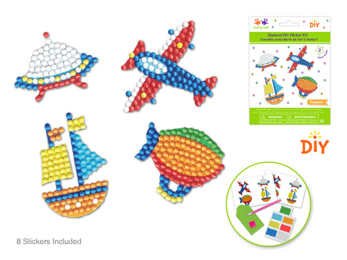 DIY Krafty Kids Transport Diamond Art Sticker Facet Bead Craft Kit