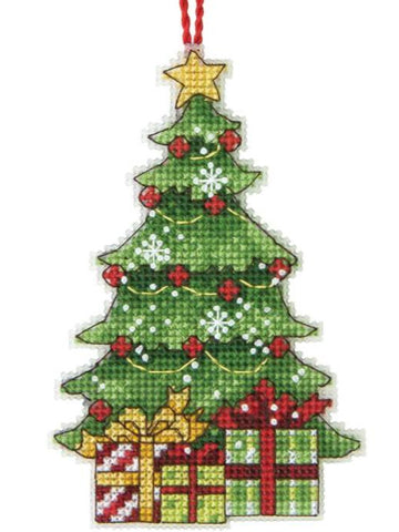 DIY Dimensions Tree Christmas Plastic Canvas Cross Stitch Ornament Kit