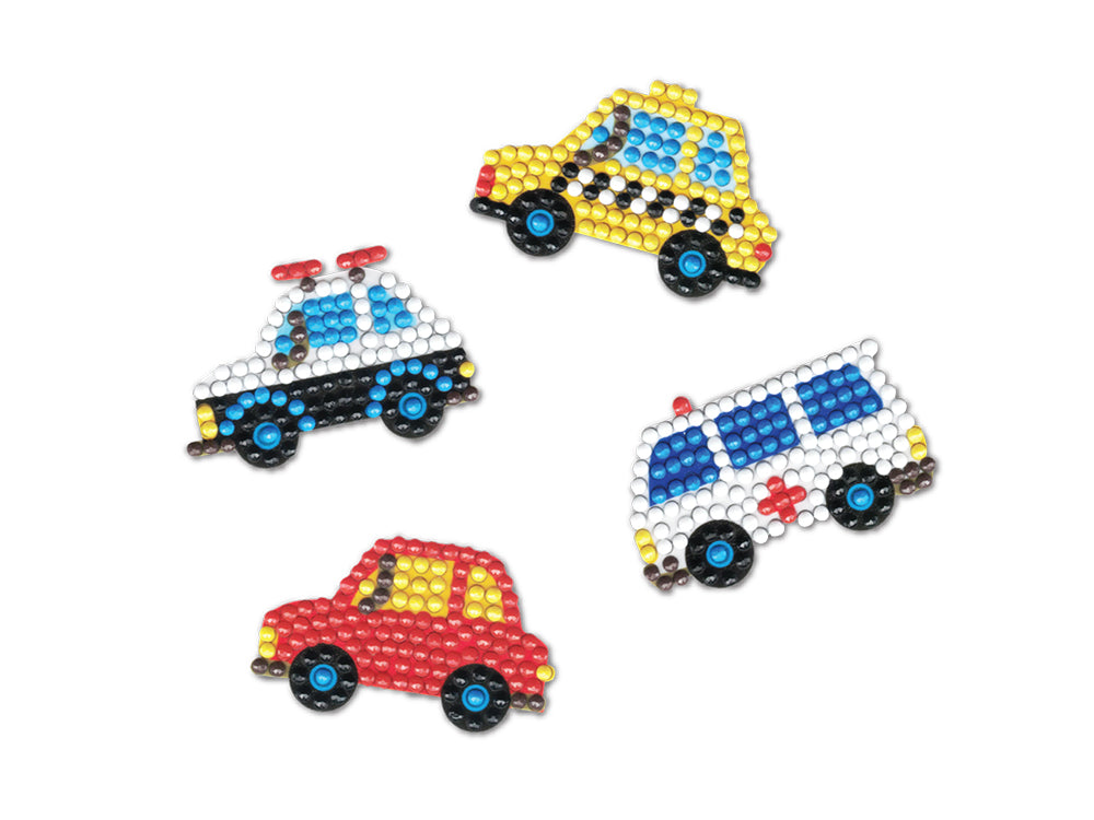 DIY Krafty Kids Vehicles Diamond Art Sticker Facet Bead Craft Kit