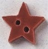 DIY Mill Hill Ceramic Button - Small Mocha Red Star