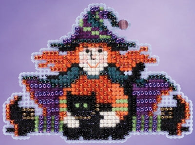 DIY Mill Hill Wacky Wendy Witch Halloween Counted Cross Stitch Magnet Kit