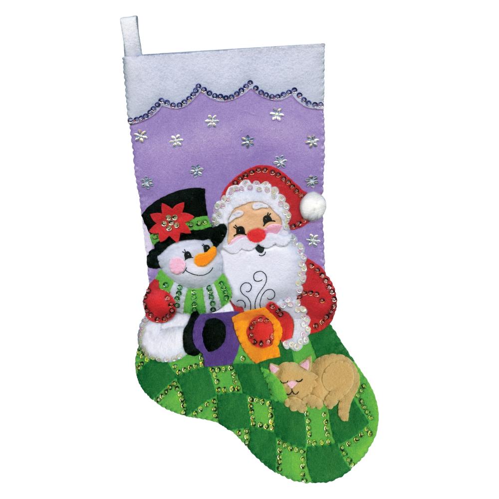 DIY Design Works Warming up Friends Christmas Holiday Felt Stocking Kit 6821