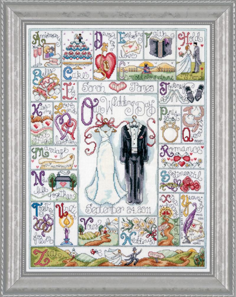 DIY Design Works Wedding ABC Marriage Counted Cross Stitch Kit 15x20