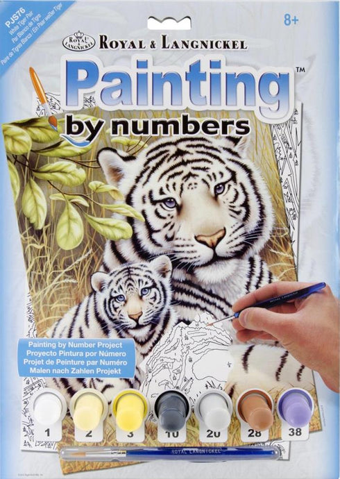 DIY Royal Langnickel White Tiger Pair Paint by Number Kit