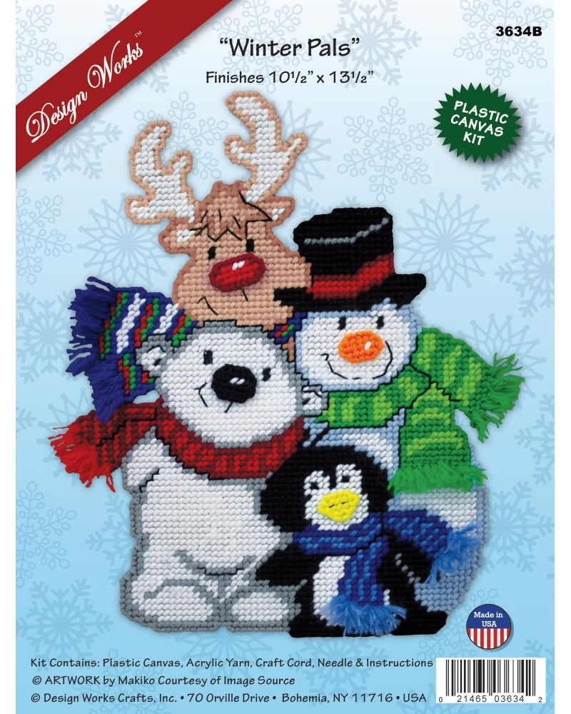 DIY Design Works Winter Pals Penguin Bear Christmas Plastic Canvas Kit