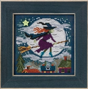 DIY Mill Hill Witch Way Halloween Beaded Cross Stitch Picture Kit