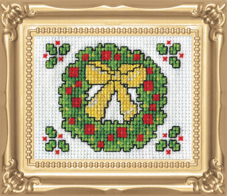 DIY Design Works Wreath Christmas Mini Counted Cross Stitch Kit