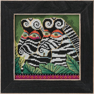 DIY Mill Hill Zebra Zoo Jungle Counted Cross Stitch Kit