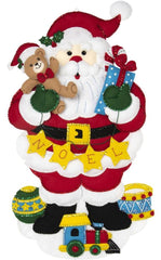 DIY Bucilla Noel Santa Toys Wall Hanging Christmas Eve Felt Craft Kit 86918E