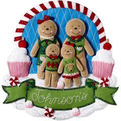 DIY Bucilla Gingerbread Family Personalize  Christmas Felt Craft Kit 86835