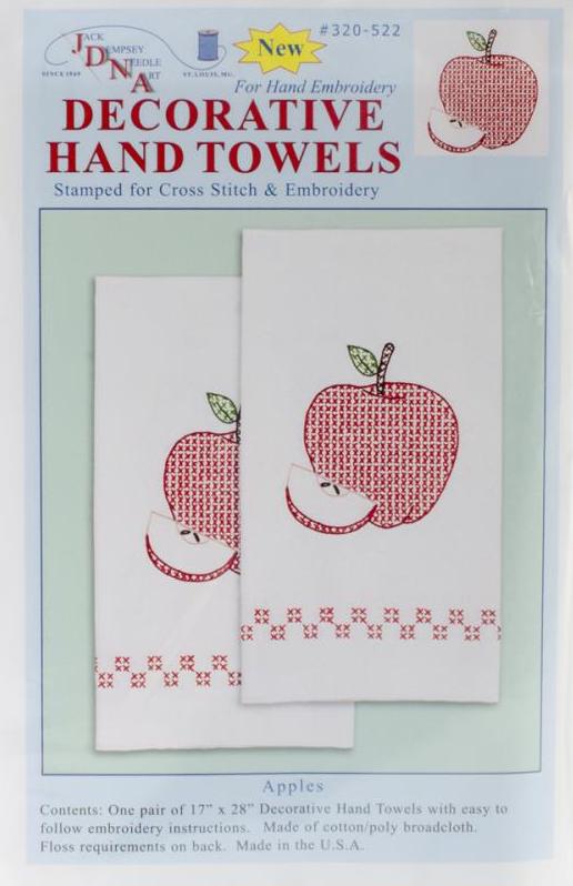 DIY Dempsey Apple Stamped Cross Stitch & Embroidery Guest Hand Towel Kit