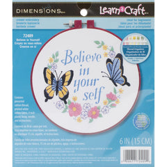 DIY Dimensions Believe in Yourself Butterfly Crewel Embroidery Kit 72409