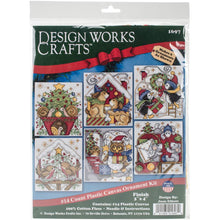 Load image into Gallery viewer, DIY Design Works Snowmen in Hats Christmas Plastic Canvas Ornament Kit 5919