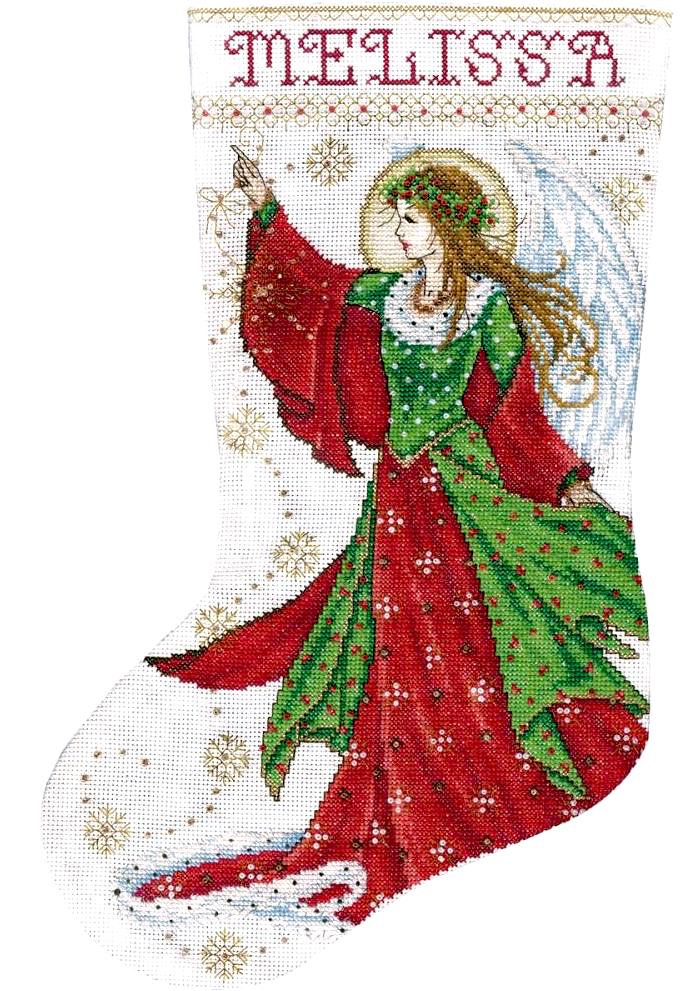DIY Design Works Angel of Joy Christmas Counted Cross Stitch Stocking Kit 5990