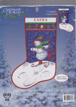 Load image into Gallery viewer, DIY Happy Holly Days Snowman Christmas Counted Cross Stitch Stocking Kit 51326