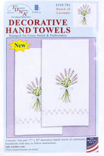 Load image into Gallery viewer, DIY Dempsey Bunch of Lavender Stamped Cross Stitch &amp; Embroidery Hand Towel Kit
