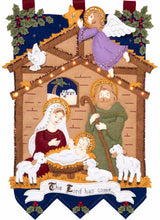 Load image into Gallery viewer, DIY Bucilla Away in the Manger Nativity Christmas Lighted Felt Craft Kit 89220E