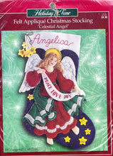 Load image into Gallery viewer, DIY Bucilla Celestial Angel Peace Love Joy Christmas Felt Stocking Kit 84191
