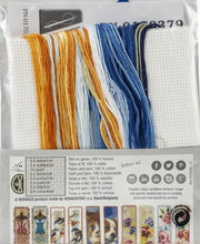 Load image into Gallery viewer, DIY Vervaco Blue Feathers Spring Bird Reading Bookmark Counted Cross Stitch Kit