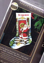 Load image into Gallery viewer, DIY Dimensions Welcome Santa Christmas Counted Cross Stitch Stocking Kit 08901