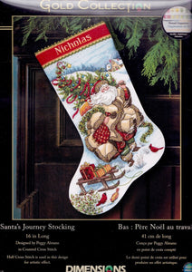 DIY Dimensions Santas Journey Christmas Counted Cross Stitch Stocking Kit 8752