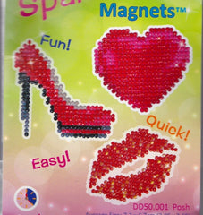 DIY Diamond Dotz Posh Heart Lips Shoe Sparkle Magnets Facet Art Bead Craft Kit