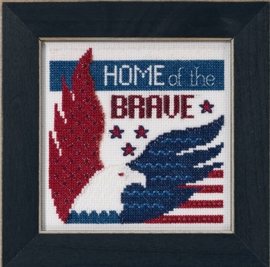 DIY Mill Hill Home of the Brave Eagle USA Patriotic Glass Bead Cross Stitch Kit