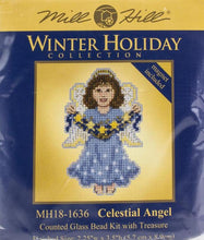 Load image into Gallery viewer, DIY Mill Hill Celestial Angel Winter Glass Bead Cross Stitch Magnet Ornament Kit
