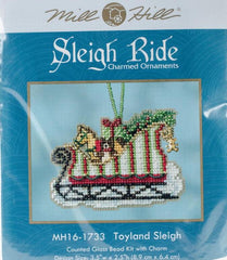 DIY Mill Hill Toyland Sleigh Christmas Holiday Bead Cross Stitch Ornament Kit