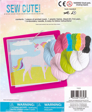 DIY Sew Cute Unicorn Kids Beginner Starter Needlepoint Kit with Frame 6