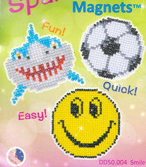 DIY Diamond Dotz Smile Shark Soccer Emoji Face Kids Facet Magnet Bead Craft Kit