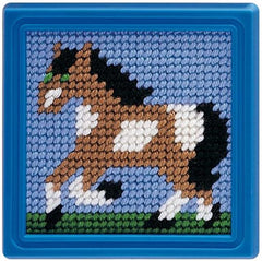 DIY Sew Cute Horse Pony Kids Beginner Starter Needlepoint Kit with Frame 6