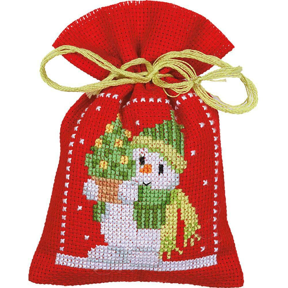 DIY Vervaco Christmas Figures Potpourri Gift Bag Counted Cross Stitch Kit