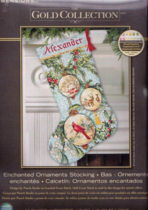 DIY Dimension Enchanted Ornaments Christmas Cross Stitch Stocking Kit 08854