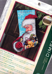 Rare Alexa Christmas Sampler Needlepoint Stocking Kit Bears Toys