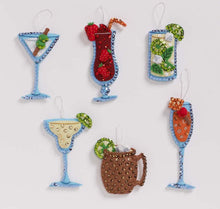Load image into Gallery viewer, DIY Bucilla Happy Hour Mixed Drinks Wine Christmas Felt Ornament Kit 89501E