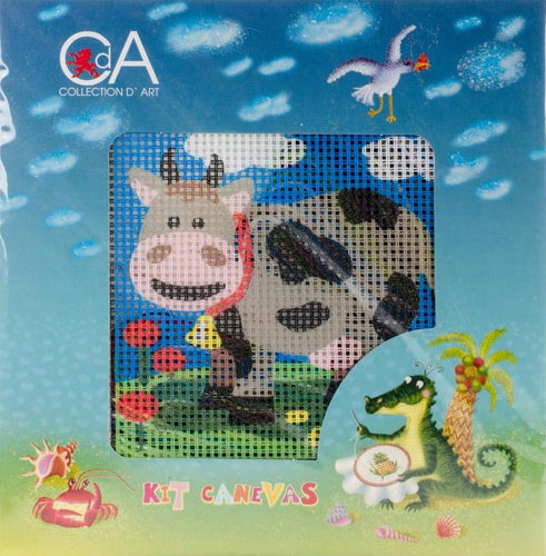 DIY Collection D'Art Cow Farm Animal Needlepoint Beginner Kids Kit 4