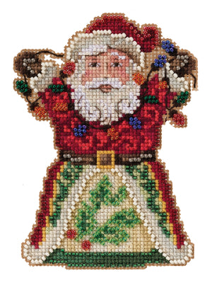 DIY Mill Hill Santa with Lights Christmas Bead Cross Stitch Picture Ornament Kit