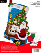 Load image into Gallery viewer, DIY Bucilla Santa at the Piano Music Holiday Christmas Felt Stocking Kit 86941E
