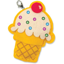 Load image into Gallery viewer, DIY Sew Cute Ice Cream Cone Kids Beginner Starter Felt Backpack Clip Kit Craft